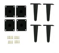 Fauhapyway Gambe coniche stile divano in titanio opaco laminato piedi in acciaio saldato senza cuciture, rivestimento impermeabile antiscivolo pad (B* 4)