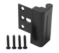 Fauhapyway Kit di rinforzo per cerniera della porta con viti in acciaio inox da 7,6 cm, girevole verso l'interno, per la sicurezza della casa e dei bambini (nero)