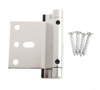 Fauhapyway Kit di rinforzo per cerniera della porta con viti in acciaio inox da 7,6 cm, girevole verso l'interno, per la sicurezza della casa e dei bambini (argento)