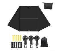 Fauhapyway Kit per telone parasole per auto,Clip per telone,Set di corde | Tessuto Oxford, kit completo con corde e custodia, ombra, pali non inclusi