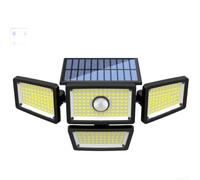 Fauhapyway Lampada da parete solare 270 ° sensore di movimento | Copertura ultra ampia a 270°, design a 3 lati, illumina gli angoli bui, perfetto per grandi cortili, vialetti