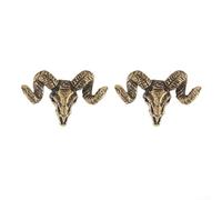 Fauhapyway Maniglia per porta in ottone a forma di testa di pecora animale, 2 pezzi, gancio in rame, per interni, armadi, armadi, guardaroba, stile retrò, 4,3 x 2,9 cm (B)