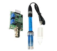 Fauhapyway Modulo sensore regolatore di rilevazione pH, kit di rilevamento liquido con sonda BNC per laboratorio scientifico industriale gamma PH 0-14 (modulo + blu)