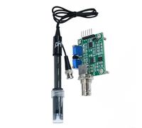Fauhapyway Modulo sensore regolatore di rilevazione pH, kit di rilevamento liquido con sonda BNC per laboratorio scientifico industriale gamma PH 0-14 (modulo + nero)