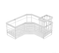 Fauhapyway Organizer Cucina Angolare per Spugne e Stracci(White) | Ferro verniciato antiruggine, design a L, misura 23x23.5cm, perfetto per angoli stretti, nero o bianco