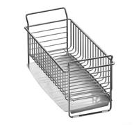 Fauhapyway Organizer per lavello da cucina, 28 x 10 cm, design ad | Design di drenaggio del pendio, flusso d'acqua automatico, riduce la frequenza di pulizia, si adatta ai lavandini standard