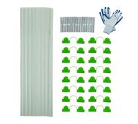 Fauhapyway Pali di supporto per piante, cerchi per serra, fai da te, kit per tunnel da giardino, pali in fibra di vetro antiruggine, con clip per protezione del letto di semina
