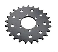 Fauhapyway Pignone fisso per bicicletta, 25 denti, in acciaio, ruota dentata, ruota dentata, ruota dentata, pezzo di ricambio per 410 catena, colore nero