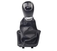 Fauhapyway Pomello del cambio per Skoda Octavia A5 per A6 2004-2012 in metallo con copertura per bagagliaio in pelle, cambio manuale a 5/6 velocità (5 velocità)