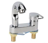 Fauhapyway Rubinetto girevole a 360 gradi per lavabo da bagno, design a doppio foro, miscelatore caldo e freddo, finitura cromata in lega di zinco