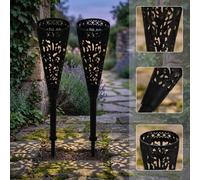 Fauhapyway Set di 2 vasi da fiori neri per tombe, robusti supporti commemorativi in ABS con forme coniche e quadrate, per omaggi all'aperto (stile conico)
