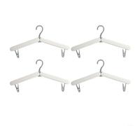 Fauhapyway Set di 4 grucce appendiabiti portatili da viaggio, leggere, pieghevoli, in plastica ABS, salvaspazio, per armadio (bianco)