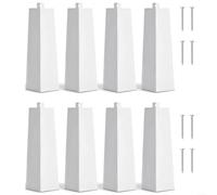 Fauhapyway Set di 8 coperture angolari in alluminio, colore bianco, resistenti alla ruggine, con fori preforati e chiodi per ristrutturazione domestica