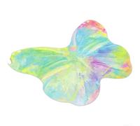 Fauhapyway Tappeto rotondo a pelo lungo, con farfalle arcobaleno, per camera da letto delle ragazze, non perde pelo, tappetino per stanza dei giochi, 20 cm (farfalla arcobaleno B)