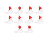 Fauitay 10 Pezzi Mini Bambole di Natale Figure di delle Bambole Set di Bambole Burattini per Scene Fai da Te Puntelli Fotografici con Materiale di Cotone in Legno Massello