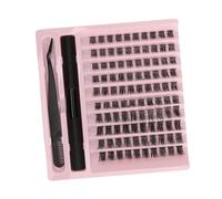 Fauitay 100 Ciglia Finte a Grappolo, Design con Spessore Riccio D per L'ingrandimento degli Occhi, con Colla 3 Ml e Pinzette Facile Estensione Fai-te, Kit Completo per Ciglia