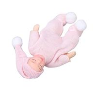 Fauitay Casa delle Bambole in Porcellana, Figura di Neonato in Miniatura in Scala 1:12 con Arti Mobili e Maglione Rosa, per la Decorazione degli Accessori della Casa delle Bambole e