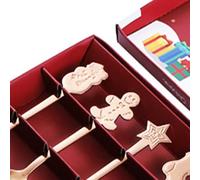 Fauitay Cucchiai da Mescolare di Natale Cucchiaini da caffè in Acciaio Inox Cucchiai da Dessert Set di 4 con motivi eleganti per i Regali degli Amici della Famiglia (Oro Rosa)