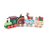 Fauitay Giocattolo di Natale in legno, decorazione natalizia, 4 pezzi, decorazione fai da te con gancio per interazione genitore-figlio, decorazione per la casa festiva (colorata)