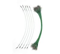 Fauitay Guida alla pesca, 100 pezzi, leader della pesca, fluttuazioni con serratura a scatto, scorte di corrosione in filo di acciaio duro per acqua salata (30 cm)