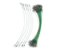 Fauitay Guida alla pesca, 100 pezzi, leader della pesca, fluttuazioni con serratura a scatto, scorte di corrosione in filo di acciaio duro per acqua salata (25 cm)