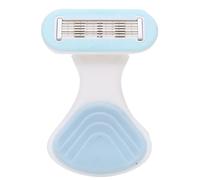 Fauitay Kit Barba Viaggio per Donna, Taglierini in Acciaio Inossidabile a 6 Strati Mini Portatile con Manico Pieghevole Antiscivolo e 3 Ricariche, Depilazione Unifor (Blu)