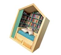 Fauitay Libreria per L'ansia, Scuoti Via L'ansia per la Libreria, Ornamento Decorativo per la Casa con 200 Libri in Miniatura, per Stanze, Studi, Scrivanie, Soggiorni