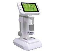Fauitay Microscopio Digitale 1600X per Bambini Schermo LCD da 4 Pollici con Filtri Colorati a Luce LED Interconnessione USB Registrazione Video Strumento Scientifico Didattico Por (Grigio)