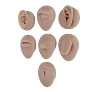 Fauitay Modello di Parti del Corpo in Silicone per la Pratica, Modello Umano 3D Flessibile e Flessibile con Occhi, Orecchie, Naso, Bocca, Lingua, Ombelico per L'Insegnamento, Display (Scuro Tinto)