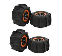 Fauitay Pneumatici da spiaggia RC Car, 4 pezzi, pneumatici in gomma con mozzo in plastica resistente per auto 1/12 1/10 RC, assorbimento degli urti, impermeabili, per spiaggia, sabbia, deserto, neve,