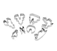 Fauitay Set di 8 stampi per biscotti natalizi in acciaio inox, facili da usare, con design a crimpare, per fare torte, pane, biscotti, cioccolato, Natale