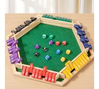 Fauitay Shut The Box Gioco 2-6 Giocatori, Giochi di Dadi, 6 Facce 10 Numeri Tavolo da Tavolo in Legno Giochi di Matematica per Feste in Casa Pub