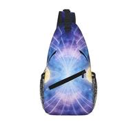 Fault Star Orbit Print elegante marsupio da uomo alla moda borsa a tracolla per donne e uomini, Luna colorata, Taglia unica