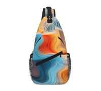 Fault Star Orbit Print elegante marsupio da uomo alla moda borsa a tracolla per donne e uomini, Tabella dei colori Meander, Taglia unica