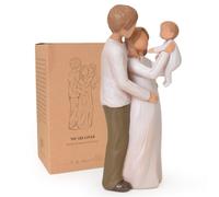 Faumsut Regali per i nuovi genitori per coppie, regali per la nuova mamma papà, regalo per la prima volta per la gravidanza per la madre in attesa dopo la nascita Una famiglia di tre statuette dipinte