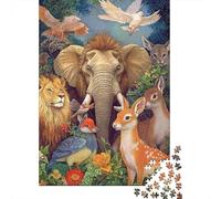 Fauna Africana Foresta Puzzle 1000 Pezzi Gioco di Puzzle 1000 Pezzi Carta Puzzle per Adulti Scena Animali Diversi Relax Focus Decorazione Regalo 70x50cm/1000pcs