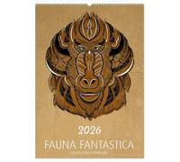 Fauna Fantastica (Wandkalender 2026 DIN A2 hoch), CALVENDO Monatskalender: Fantastische Tier-llustrationen für das ganze Jahr