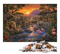 Fauna selvatica della giungla Puzzle in Legno 500 Pezzi Adulti E Ragazzi,Sfida Impossibile,Gioco Educativo Regno degli animali,dai 14 Anni,Decorazione Casa,Idea Regalo,Legno,Antistress (52x38cm)