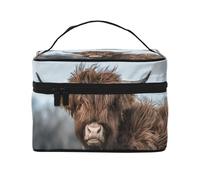 Fauna selvatica scozzese della mucca dell'altopiano, Borsa per il trucco Borsa per cosmetici Borsa da viaggio portatile da viaggio Astuccio per matite