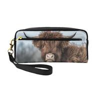 Fauna selvatica scozzese della mucca dell'altopiano, Borsa per il trucco Borsa per cosmetici Borsa da viaggio portatile da toilette Astuccio in pelle per donne e ragazze