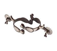 FAUOSWUK 1 Paio di Prove a Cavallo, in Acciaio Carbone retrò Frenos para Caballos Bronzo con Piastra Decorativa Argento Tedesco, Espellani para Caballos Hombre per Stivali da Cowboy