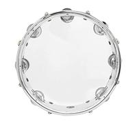 FAUOSWUK 10 Pollici di Tamburello con Jingles a Doppia Regolabile con Jingles Strumento a Percussione per Performance Karaoke (Trasparente)