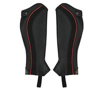 FAUOSWUK 2 Pezzi Ghette, Ghette Equestri Professionisti Ghette di Pelle per Uomini Donne con Pelle Comoda in Forma Nera (M)