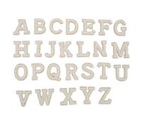 FAUOSWUK 26 Pezzi di Ferro su Toppe, Lettere di Rinestina di Perla in Finto Alfabeto per la Riparazione Dell'abbigliamento Decorazione Fai -da -te, con Elegante Design Luccicante per la