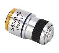 FAUOSWUK 60X LENS Obiettivo ACROMATICO, Lente Obiettivo in Vetro Ottico RMS FILETTO 185 Microscopio Biologico per la Scienza dei Materiali di Fisica Chimica
