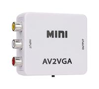 FAUOSWUK Bianco Mini Adattatore Composito AV a VGA 480P adattatore vga video AV a VGA Composito Adattatore RGB VGA Convertitore TV Video Adattatore TV Set VGA-Kabel