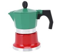 FAUOSWUK Caffettiera Italiana, Caffettiera da Campeggio per Stufa Elettrica a Gas 3 Tazze Manuale Percolatore Cubano Verde e Rosso, Macchina per caffè Portatile per Lavoro e Campeggio
