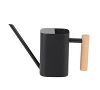 FAUOSWUK Can Annaffiatura Vegetale, Annaffiare a Casa in Acciaio Inossidabile da 20.21 Once può Essere Interno con Manico in Legno a Mano Lunga per Piante Domestiche, Piante (Nero 800 ml)
