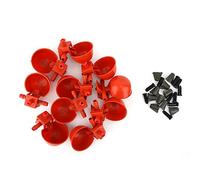 FAUOSWUK Ciotola per Acqua per Pollame da 10 Pezzi, Tazza per Gabbia per Pollo, Anatra, Oca, con Collegamento per Tubo Dritto, Riempimento Automatico dell'Acqua, Volume Regolabile