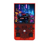 FAUOSWUK Console di Gioco Portatile Videogioco Portatile con Schermo da 4" retrò con Batteria da 4000 MAh per Appassionati di Console Open Source Rosso (64G)